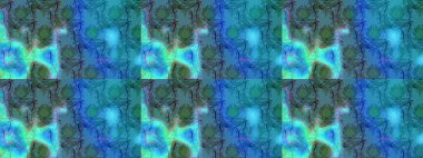 Klasik çiçekler. Mavi ve yeşil renkler. El çizimi, soyut ve süslü elementler. Suluboya resim taklit Raster çizimi. Yaz çiçekleri teması.