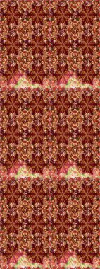 Kırmızı ve kahverengi renklerde, altın elementli klasik, pürüzsüz desen. Raster illüstrasyonu.