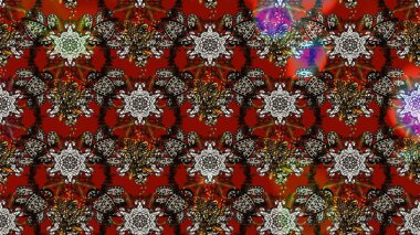 Kahverengi ve gri renkli çiçekler. Raster illüstrasyonu. El çizimi çiçekli soyut çizim deseni.