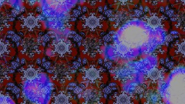 Tekstil için suluboya eskiz deseni. El çizimi çiçek çizimi deseni (fayans). Şirin çiçekler, şal desenli, mor ve gri renkli çizim deseni.