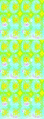 Yeşil ve mavi renkte çiçekler. Kumaş desenli papatya çiçekleri ayrıntıları.