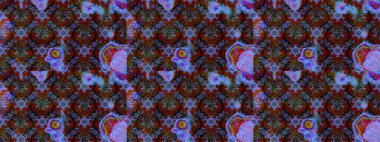 Renkli çizim kalıbı. Çiçek arkaplan. Çiçek duvar kâğıdı. Raster illüstrasyonu. Kahverengi ve mor renkli şirin tekstil.