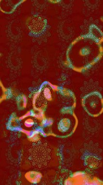 Sketch Colour Spring Theme eskiz kalıbı. Sevimli çiçek raster deseni. Kırmızı ve kahverengi renkte çiçekler. Düz Çiçek Elementleri Tasarımı.