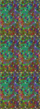 Çiçekli karalama şeklinde Raster çiçek deseni. Yumuşak, yeşil ve kahverengi renklerde bahar çiçekleri. Raster illüstrasyonu.