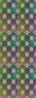 Raster illüstrasyonu. Çiçekler yeşil ve gri renklerde dikişsiz. Şatafatlı bahar bahçesi dokusu. Yeşil ve gri renkli çiçekler. Çiçek deseni.