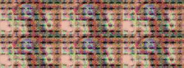 Raster Çiçek İllüstrasyonu 'nun şirin tekstili. Bej ve nötr renklerdeki etnik çiçeklerle zarif bir eskiz deseni..