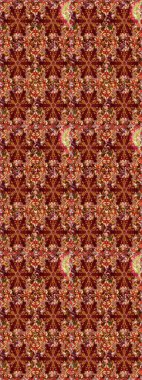 Çiçek deseni. Kırmızı ve kahverengi renklerde altın elementler. Şık bir grafik desen. Kusursuz raster arka plan. Duvar kâğıdı barok, İspanyol kumaşı.