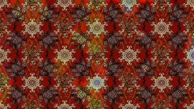 Eskiz klasiği. Düz Çiçek Elementleri Tasarımı. Renkli Bahar Teması eskiz kalıbı. Raster Şirin kumaş deseni.