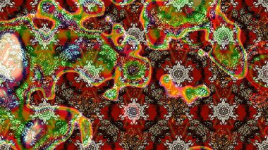 Çiçek tasarımı için inanılmaz bir kolaj cenneti tarzı. Parlak çiçekli kolaj çiçekleri kahverengi ve kırmızı. Çiçekli zambaklar eskiz arka planı.