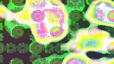 Raster düz çiçek çizim deseni. Yeşil ve nötr renklerde çiçekler. Tasarım hediye paketi, tebrik kartları, posterler ve afiş tasarımı.