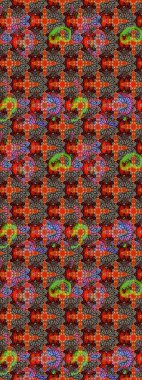 Elle çizilmiş çiçek desenli Raster çizimi. Tekstil, kumaş, ambalaj, hatıra defteri için hoş bir çiçek arkaplanı. Kahverengi ve kırmızı arka planda. Çocuksu tasarım.