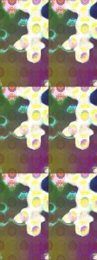 Kahverengi renkli şirin çiçek deseni. Düz Çiçek Elementleri Tasarımı. Renkli Bahar Teması eskiz kalıbı. Raster Modaya uygun kumaş deseni.