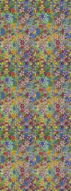 Suluboya kusursuz desen. Çiçekler yeşilde ve suluboya stilinde nötr renklerde. Çiçek izi.