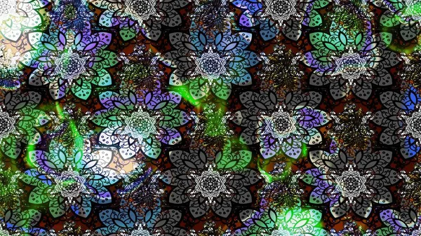 Moda baskıları için zarif bir şablon. Küçük çiçekte güzel bir desen. Robot resim. Küçük renkli çiçekler. Motley illüstrasyonu. Çiçekli bahar çiçekleri.