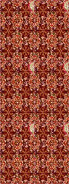 Raster altın pürüzsüz desen. Doğu tarzı arabesk tarzında altın elementler. Kırmızı ve kahverengi renklerde kusursuz desen. Kusursuz altın desenli bukleler..