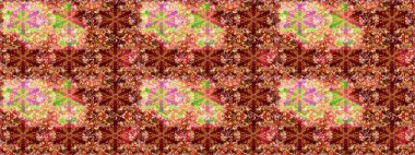 Kırmızı ve kahverengi renklerde altın desenli altın elementler. Kusursuz altın desen. Raster doğulu süsü.