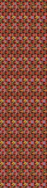 Raster illüstrasyonu. Şirin karalamalı çiçek desenli çizim. Raster illüstrasyonu. El yapımı çiçek ve bitki koleksiyonu. Çizim biçimi kırmızı ve siyah renklerde.