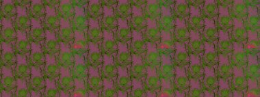 Modern stil dokusu. Çiçek desenli raster, yeşil ve mor çizgi grafik deseni soyut raster arkaplan.