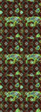 Çiçek desenli eskiz. Düz Çiçek Elementleri Tasarım Raster illüstrasyonu. Renkli Bahar Teması eskiz kalıbı. Yeşil ve siyah renkte çiçekler.