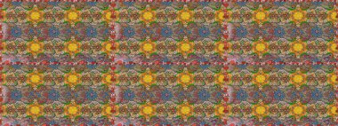 Kahverengi ve bej renkli güzel tekstil. Suluboya çiçekli çiçek deseni. Raster illüstrasyonu.