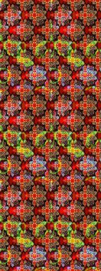 Sketch pattern with flowers. Hand drawn. Flowers on red and black colors. Watercolor illustration.