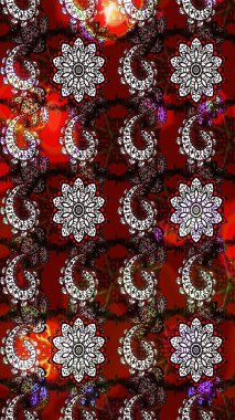 Küçük renkli çiçekler. Robot resim. Motley illüstrasyonu. Küçük çiçekte güzel bir desen. Moda baskıları için zarif bir şablon. Çiçekli bahar çiçekleri.