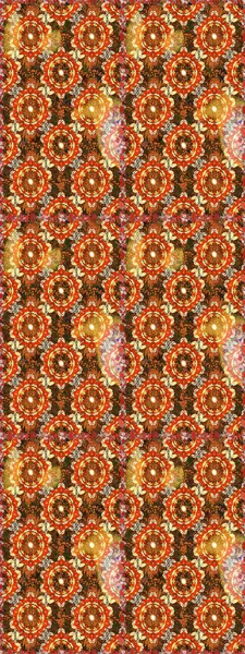 Şam, tasarım için kusursuz desen. Kahverengi ve turuncu renklerde, altın elementlerle pürüzsüz desen.