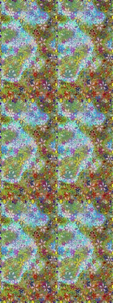 Renkli Yaz Temalı Kusursuz Arkaplan. Çiçekli kusursuz retro desen. Yeşil ve nötr renklerde çiçekler. Düz Çiçek Elementleri Tasarımı.