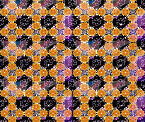 Renkli siyah çizim kalıbı. Tekstil ve kapak tasarımı için mükemmel. Doodle tarzı. Siyah renkli çiçekler. Elle çizilmiş sonbahar çiçeği deseni..