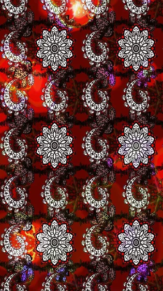 Küçük renkli çiçekler. Robot resim. Motley illüstrasyonu. Küçük çiçekte güzel bir desen. Moda baskıları için zarif bir şablon. Çiçekli bahar çiçekleri.