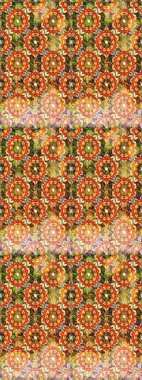 Doğulu stili altın deseni altın elementlerle kahverengi ve turuncu renklerde arabesliyor. Raster altın desen. Kusursuz kıvırcık saçlar..