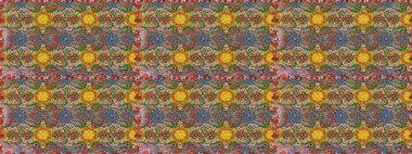 Kahverengi ve bej renkli güzel tekstil. Suluboya çiçekli çiçek deseni. Raster illüstrasyonu.