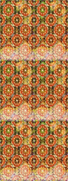 Doğulu stili altın deseni altın elementlerle kahverengi ve turuncu renklerde arabesliyor. Raster altın desen. Kusursuz kıvırcık saçlar..