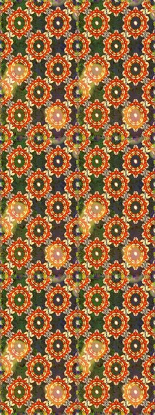 Çiçek kiremitleri. Raster altın tekstil baskısı. Kusursuz desenli oryantal süs. İslam tasarımı. Kahverengi ve turuncu renklerde altın desenli altın elementler.