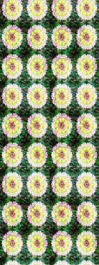 Raster illüstrasyonu. Yeşil renkli çiçekler. Tropikal çizim çiçek deseni.