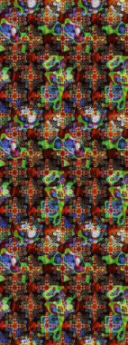 Tropik çiçekler. Kahverengi ve siyah renkli çiçekler. Gömlek çizimi Arkaplan Deseni.