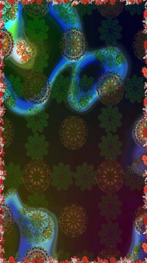 Çiçekli karalama şeklinde Raster çiçek deseni. Nazik, yaz çiçekleri kahverengi ve gri renklerde. Raster illüstrasyonu.