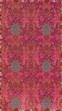 Nazik, narin çiçek arkaplanı. Çiçekli karalama şeklinde Raster çiçek deseni. Pembe ve kırmızı renkte çiçekler.