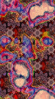 Düz Çiçek Elementleri Tasarımı. Renkli Bahar Teması eskiz kalıbı. Parlak arkaplan eskiz desenli çiçekli fantezi tasarımı.