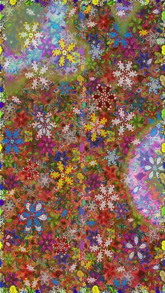 Elle çizilmiş çiçek deseni (fayans). Şirin çiçekli, desenli, kahverengi ve yeşil renklerde renksiz desenler. Tekstil için suluboya desensiz.