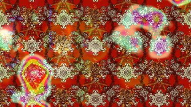 Raster deseni. Nazik, yaz çiçekleri kahverengi ve kırmızı renklerde. Raster illüstrasyonu. Küçük çiçekte sevimli çiçek deseni var..