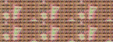 Vadinin çiçekleri bej ve kahverengi renklerde. Soyut etnik raster çizim kalıbı. Çiçekler..