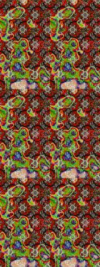 Raster Henna tarzı. Sınır Kızılderili çiçekli paisley patten. Etnik Mandala havlusu. Tebrik kartı geçmişi, boyama kitabı, arkaplan ve tekstil için kullanılabilir. Taslak süsleme izi.