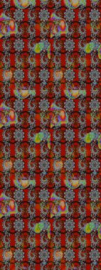 Raster. Gri ve kırmızı renkte güzel çiçekli eskiz deseni, suluboya çiçek deseni, duvar kağıdı, kart veya kumaş için fayanslı..