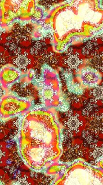 Kumaş, tekstil, duvar kağıdı baskısı için. Raster illüstrasyonu. Eski usul. Tomurcukları papatya çiçekleri olan sevimli bir çiçek deseni. Miles Fleur, süslü püslü bir süs. Taslak arkaplan.