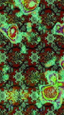 Eskiz arkaplan modeli. Suluboya, elle çizilmiş. Raster - stok. Vadinin çiçekleri yeşil ve kahverengi renklerde.