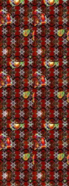 Raster illüstrasyonu. Suluboya, elle çizilmiş. Eskiz arkaplan modeli. Kahverengi ve kırmızı yapraklı yabani çiçekler.