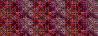 Elle boyanmış suluboya resim çizimleri, çiçekler ve bitkiler. Kahverengi ve kırmızı renkte çiçekler.