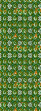 Renkli Bahar Teması eskiz kalıbı. Düz Çiçek Elementleri Tasarımı. Yeşil ve kahverengi renkli çiçekler. Güzel çiçek deseni..