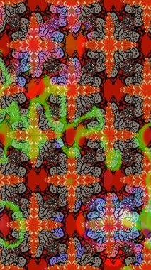 Kırmızı ve kahverengi renkte çiçekler. Çiçekli karalama şeklinde Raster çiçek deseni. Nazik, sevimli çiçek arkaplanı..